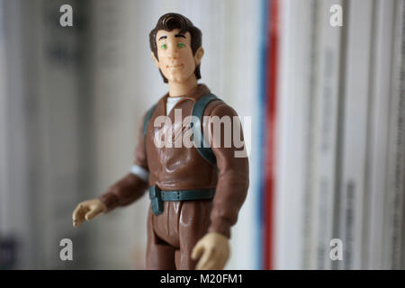 A vintage Peter Venkman action figure toy from the Ghostbusters movies who was played by Bill Murray. London, UK. Stock Photo