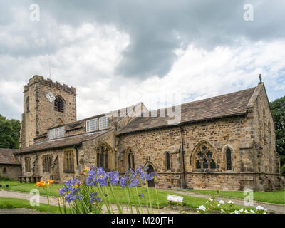 St Wilfrid's Church is an Anglican church in the village of Ribchester in Lancashire, England that is situated close to the site of a Roman fort. Stock Photo