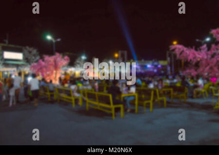 Abstract Blurred image of Night Festival on street. Use for background images. Stock Photo