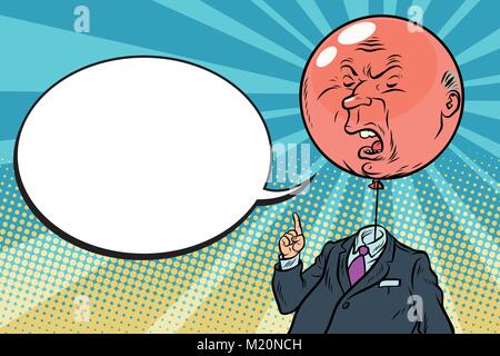 angry bloated red boss bubble Stock Vector