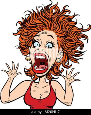 funny scared woman Stock Vector