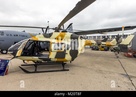 PARIS-LE BOURGET - JUN 18, 2015: New US Army Eurocopter UH-72 Lakota helicopter on display at the Parlis Air Show. Stock Photo