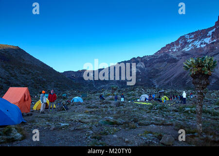 A long walk up Kilimanjaro on the Whiskey Route Stock Photo
