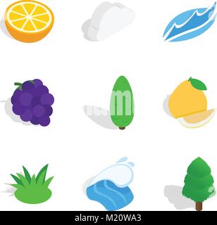 Resurrect icons set, isometric style Stock Vector