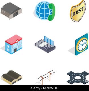 Export icons set, isometric style Stock Vector