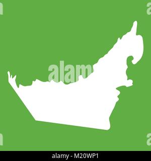 United Arab Emirates map icon green Stock Vector