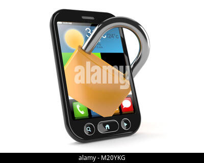 SIMlock concept isolated on white background Stock Photo