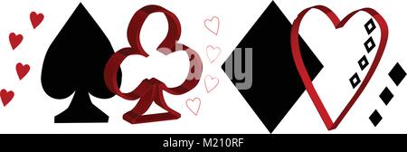 Playing card shape suits for your Twitter Cover Photo. Stock Vector