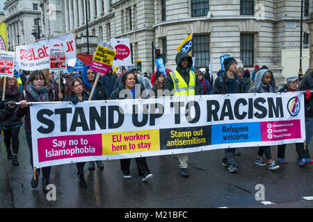 London, UK. 3rd February 2018. NHS in Crisis: Fix It Now! Day of protest, march and rally. Organised by The Peoples Assembly and Heath Campaigns Together. Credit: Steve Bell/Alamy Live News. Stock Photo
