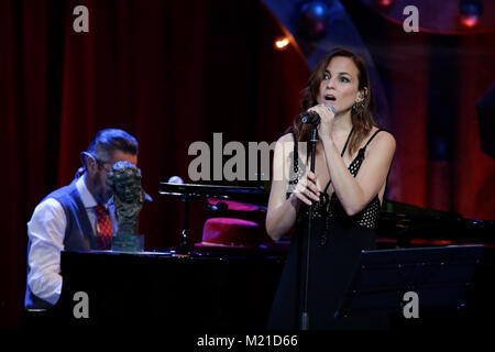 Actress and singer Leonor Watling and Alejandro Pelayo of Marlango during the 32th annual Goya Film Awards in Madrid, on Saturday 3rd February, 2018. Credit: Gtres Información más Comuniación on line, S.L./Alamy Live News Stock Photo