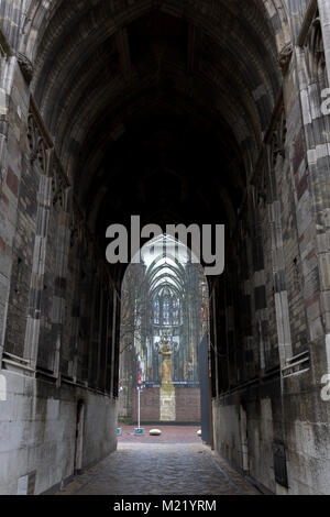 Looking at the square in front of the Dom tower in Utrecht. Stock Photo