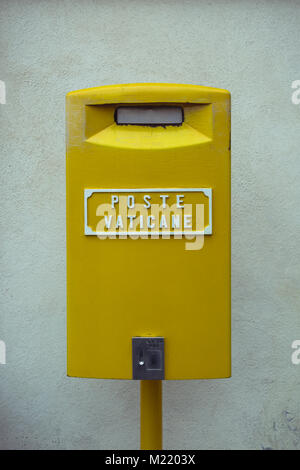 A yellow mailbox from the Vatican Stock Photo