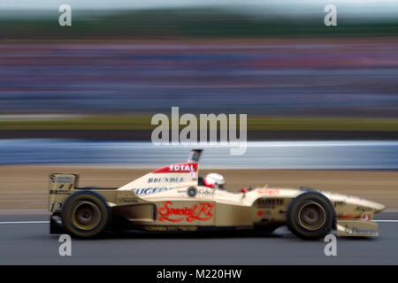 F1, Martin Brundle, Jordan Peugeot,England  GP 1996,Silverstone Stock Photo