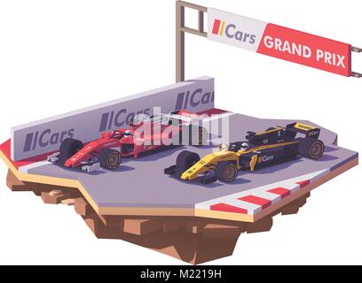 Vector low poly formula race Stock Vector