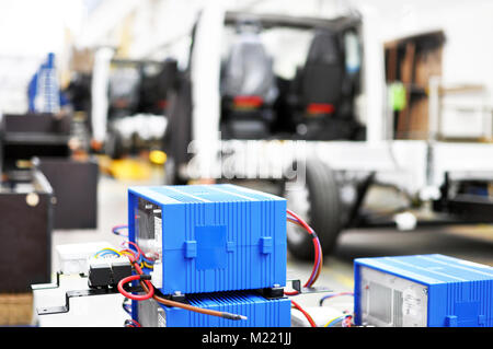 closeup of electronic components in a manufacture of motorhome vans in a industrial factory Stock Photo