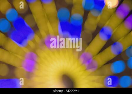 Abstract texture of colorful Ferris wheel blurred lights Stock Photo