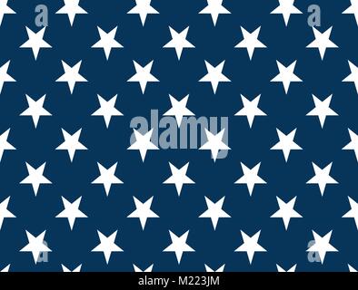 Vector Seamless Pattern of the Stars of the American Flag. Stock Vector