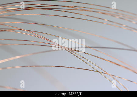 macro image fine gauge copper wires Stock Photo