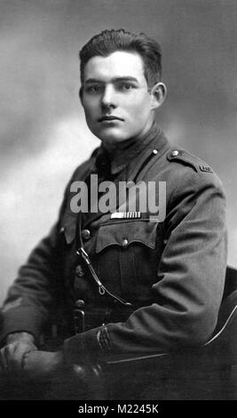 Ernest Hemingway, Ernest Miller Hemingway (1899 – 1961) American novelist. Hemingway in uniform in Milan, 1918 Stock Photo