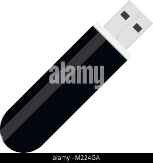 Flash driver usb isolated on wihite background. Flash usb drive stick, memory storage equipment vector. Portable device for storage info illustration Stock Vector