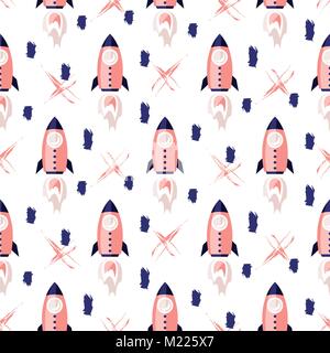 Rocket pattern vector background. Stock Vector