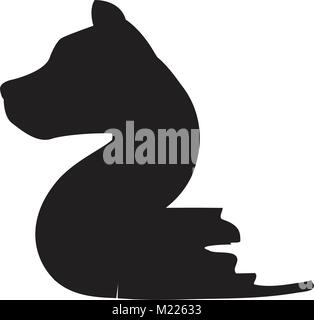 Number two with dog shape Stock Vector