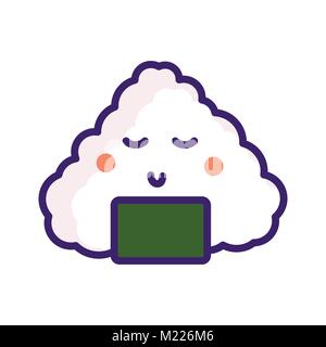 Onigiri japan food vector emoji character. Stock Vector