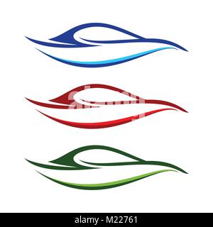 Abstract Modern Car Swoosh Shapes Symbol Vector Graphic Logo Design Stock Vector