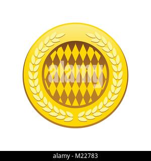 Golden Premium Circular Badge Symbol Vector Graphic Logo Design Stock Vector