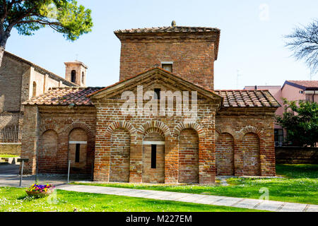 The exterior of the Mausoleum of Galla Placidia with its Byzantine mosaics in Ravenna Italy Stock Photo