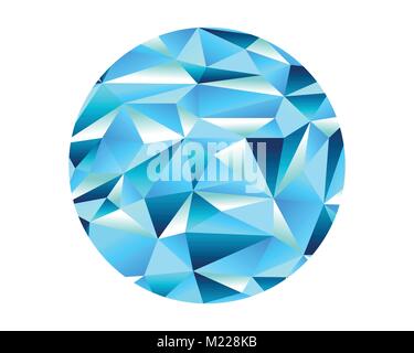 Diamond Ice Crystal Low Poly Ellipse Shape Vector Graphic Background Design Stock Vector