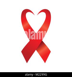 Red Ribbon Love Symbol Vector Graphic Logo Design Stock Vector