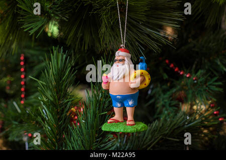 Australian Christmas decoration hanging on a Christmas tree Stock Photo