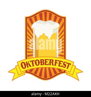 Oktoberfest Yellow Festival Emblem Vector Graphic Badge Design Stock Vector