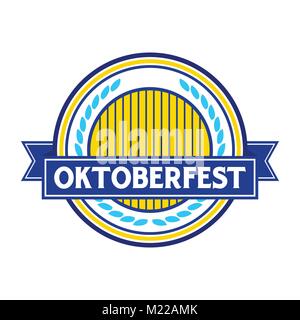 Oktoberfest Blue Circular Badge Symbol Vector Graphic Logo Design Stock Vector