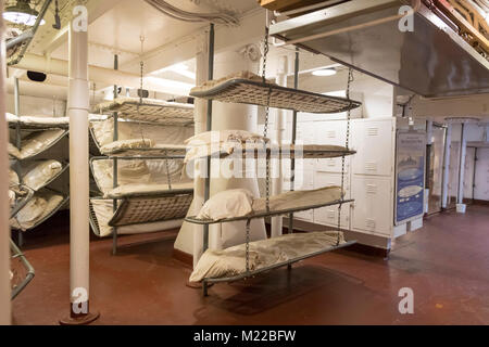 Houston, Texas - Sleeping quarters on the Battleship Texas, which ...