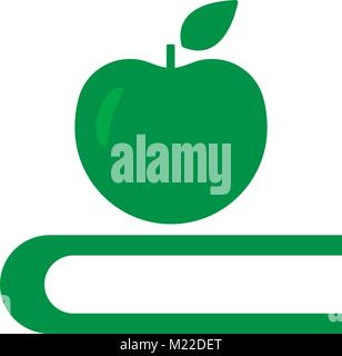 Apple and book - education symbol. VECTOR art. Stock Vector