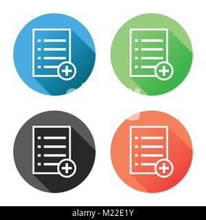 Add list document icon vector flat illustration. Isolated documents symbol. Paper page graphic design pictogram Stock Vector