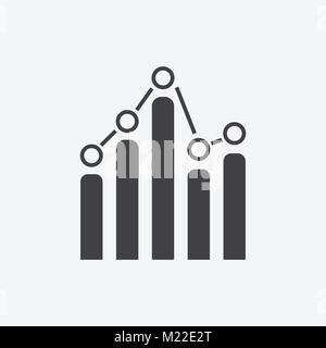 Business graph icon. Chart flat vector illustration on white background. Stock Vector