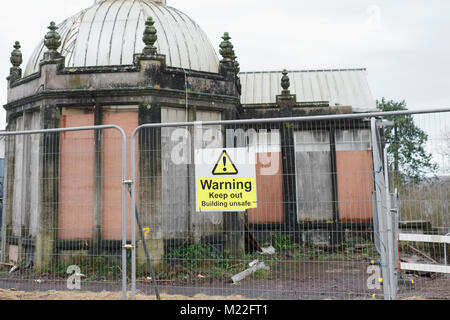 Unstable building dangerous keep out site construction building site safety Stock Photo