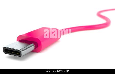 USB-C cable isolated on white background Stock Photo