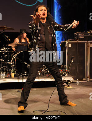 MIAMI, FL - FEBRUARY 20: Oni Logan of Lynch Mob performs during the Monsters Of Rock pre cruise concert at The Magic City Casino on February 20, 2016 in Miami, Florida.   People:  Oni Logan Stock Photo