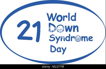 World down syndrome day logo in vector art design Stock Vector