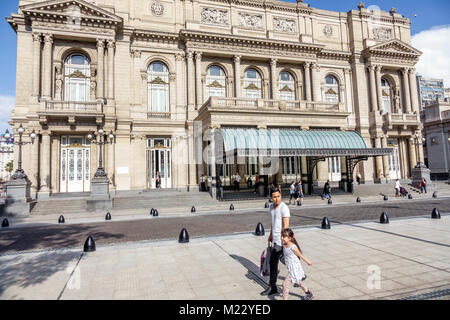 Buenos Aires Argentina,Libertad Street,Teatro Colon,opera house,theater,theatre,exterior outside,facade,Eclectic architecture,Francesco Tamburini,man Stock Photo