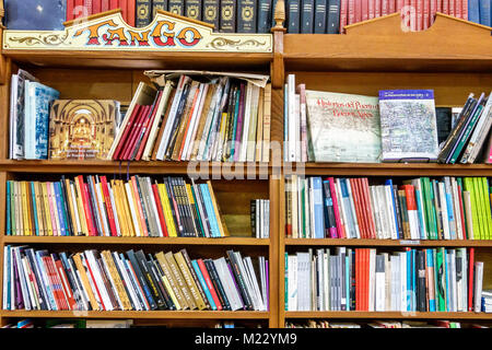 Buenos Aires Argentina,historic center,La Libreria de Avila,interior inside,books bookstore sale,used books,antiques,rare,shelf shelves,tango,subject, Stock Photo