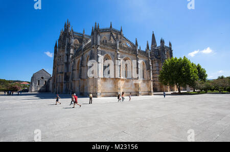 BATALHA, PORTUGAL, JUNE 18, 2016 - Monastery of Batalha in Portugal. It is a Dominican convent in the civil parish of Batalha in Portugal and is liste Stock Photo