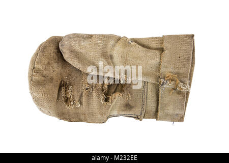 Old Dirty Work Gloves Isolated On White Stock Photo