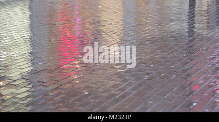 wet pavement Stock Photo