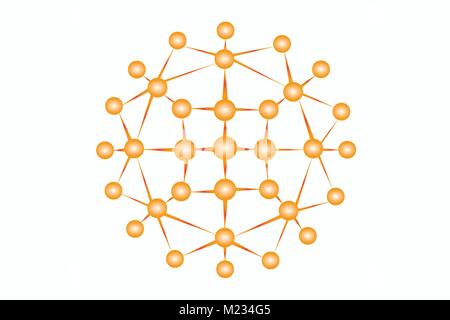 Illustration of social network in offline and online life, vector of scheme of neuronal network/ having connections to other people/ growth of network Stock Vector