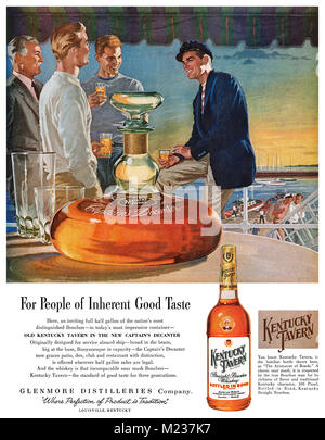 1946 VTG Orig Magazine Ad Kentucky Tavern Whiskey Chess Check